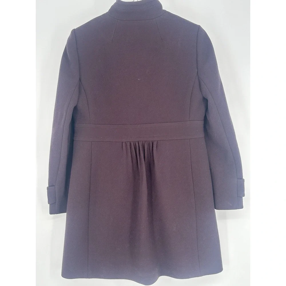J.Crew Classic Lady Day Coat Italian Double Cloth Wool Eggplant Women's Size 4 ? - Picture 6 of 10